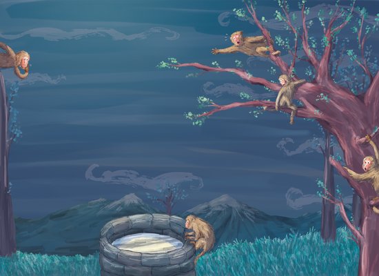 Fabel: Der Mond im Brunnen